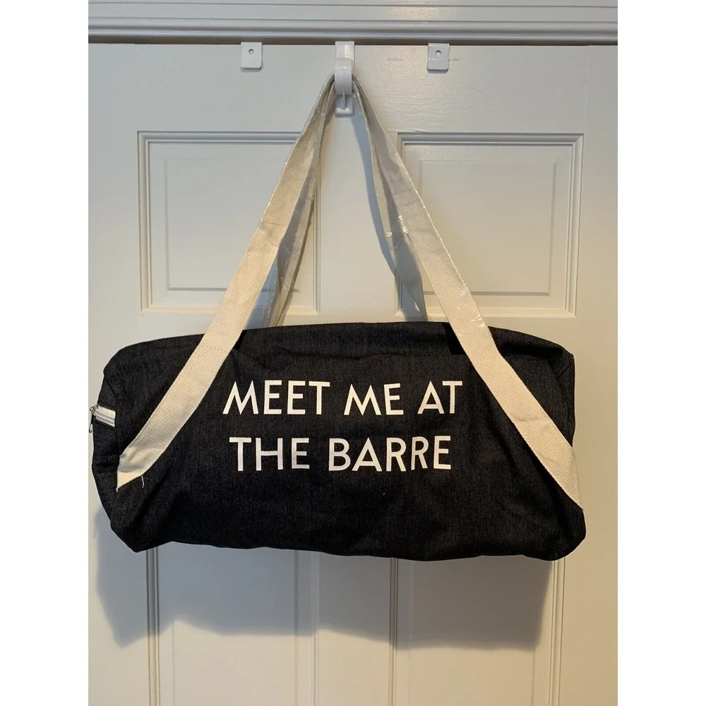 Meet Me At The Barre Gym Duffel Bag Jean Material